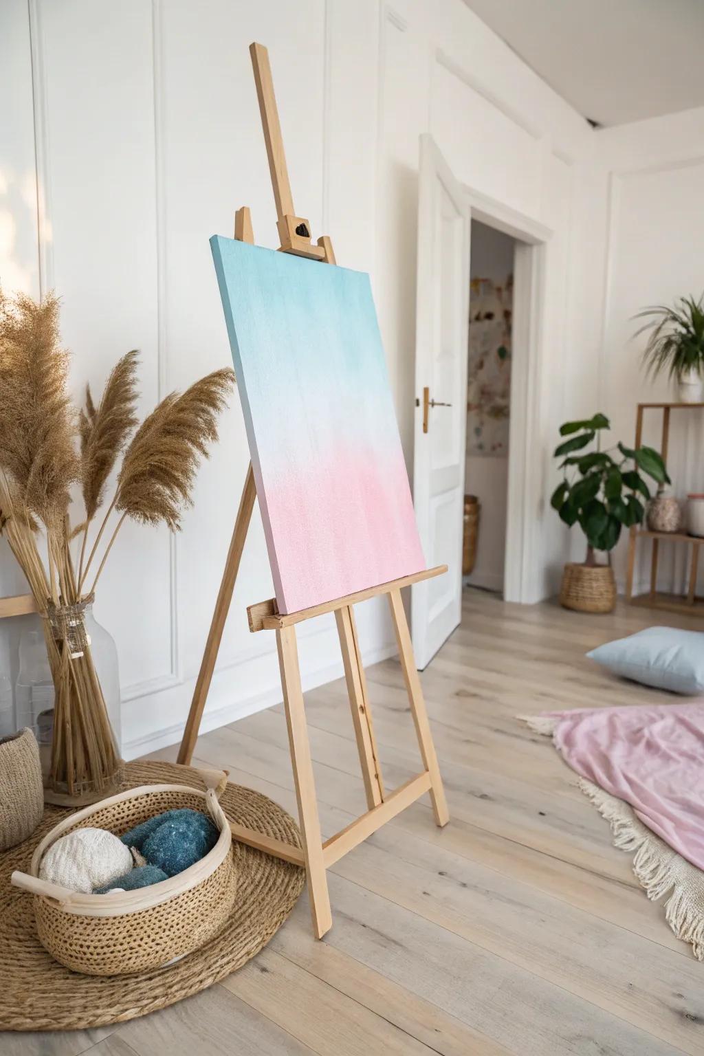 Transform your space with the soothing hues of a pastel dreamscape canvas.