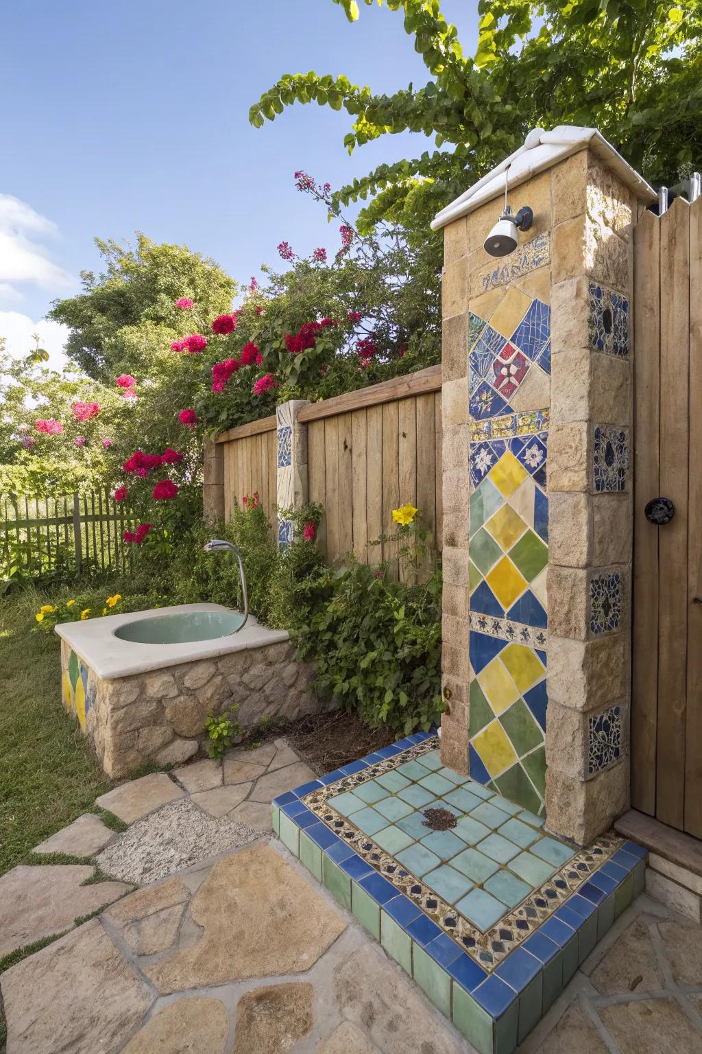 Color and texture bring life to the outdoor space.