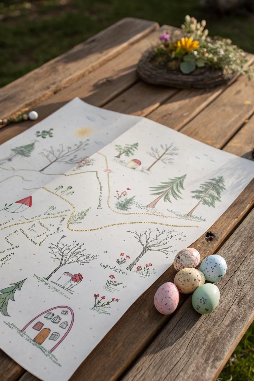 Turn your Easter egg hunt into a whimsical treasure quest with a hand-crafted map!