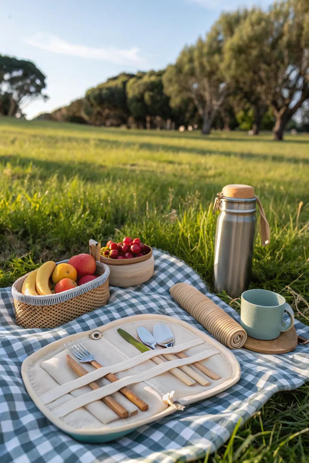 Sustainable dining made easy with a travel cutlery set.