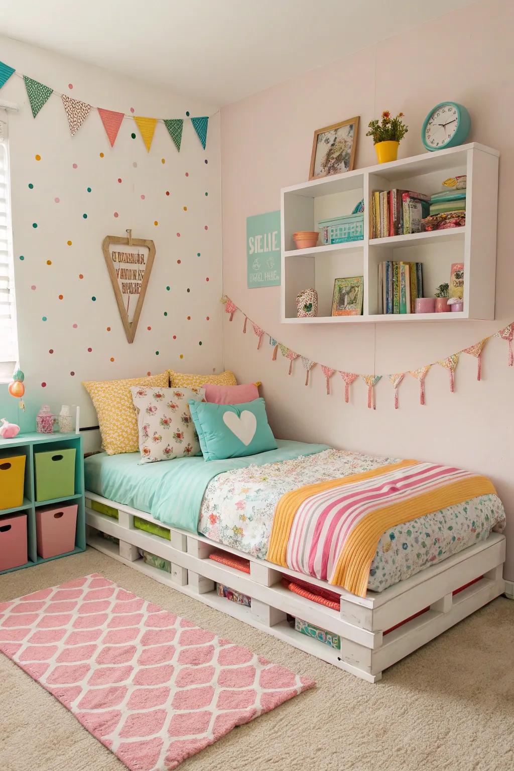 A pallet kids bed: safe, sturdy, and full of playful charm.