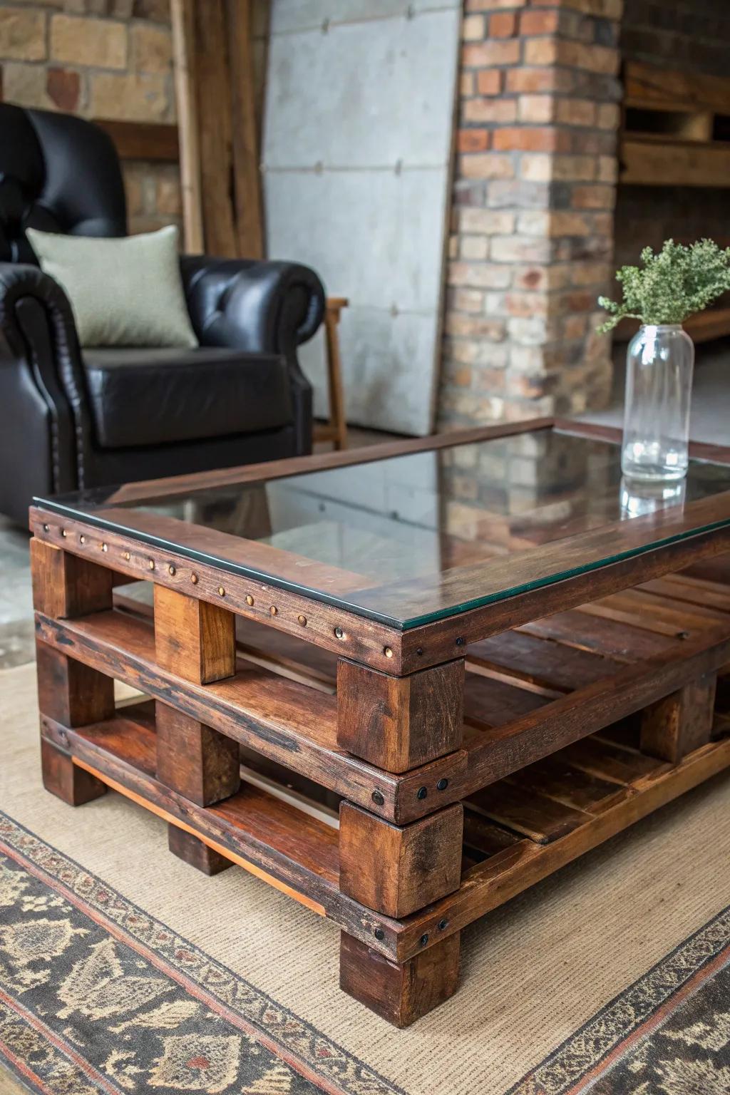 Transform your space with this stunning pallet coffee table – where craftsmanship meets style.