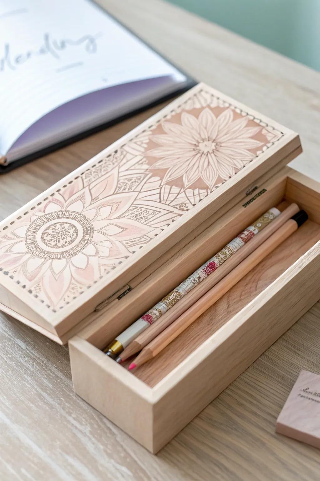 Unwrap the Mystery: Discover the hidden message inside this beautifully crafted pencil gift box.
