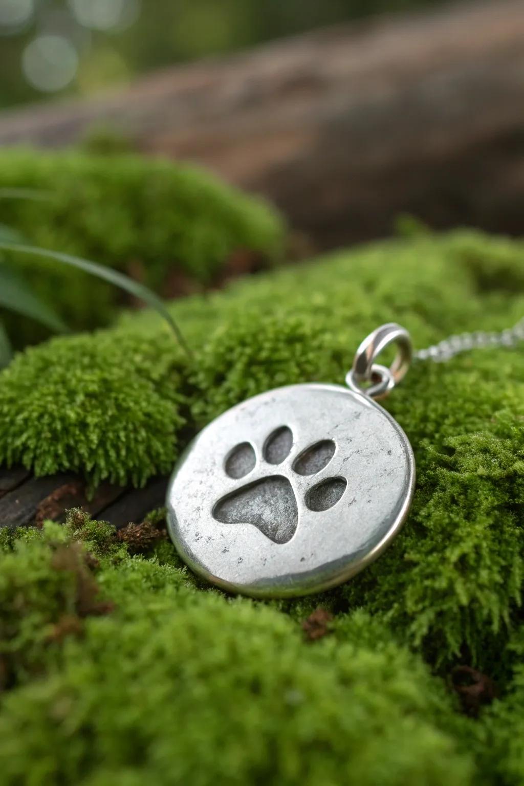 Celebrate your furry friends with pet paw print jewelry.