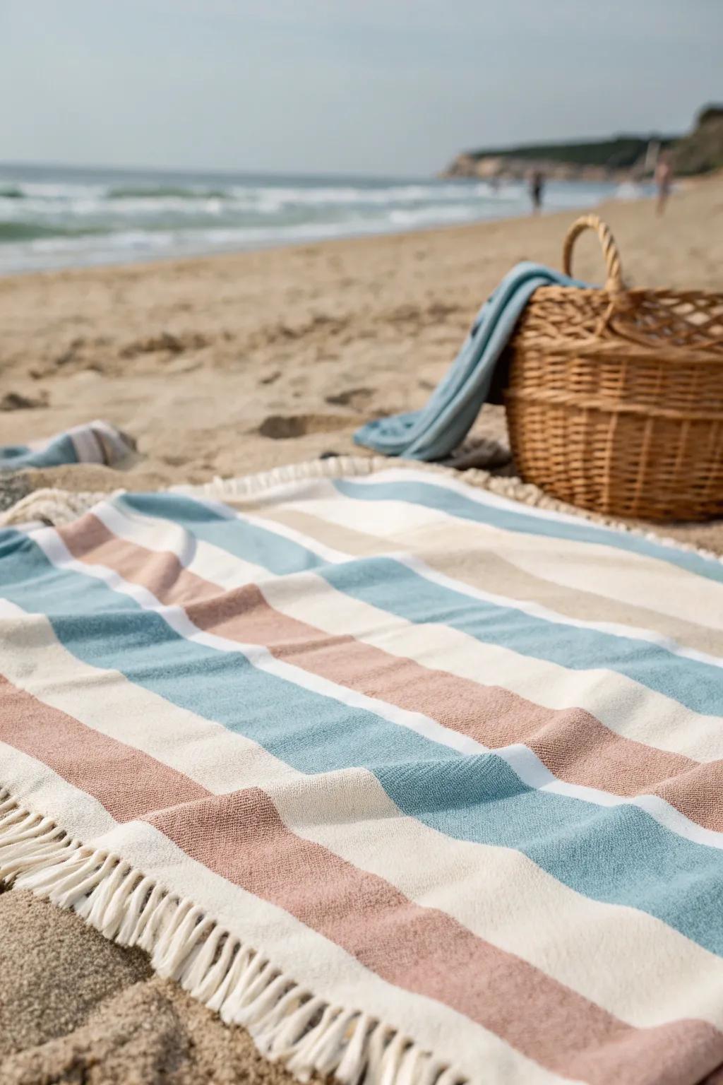 Bring the beach to your picnic with bold, beachy stripes that capture the essence of seaside relaxation.