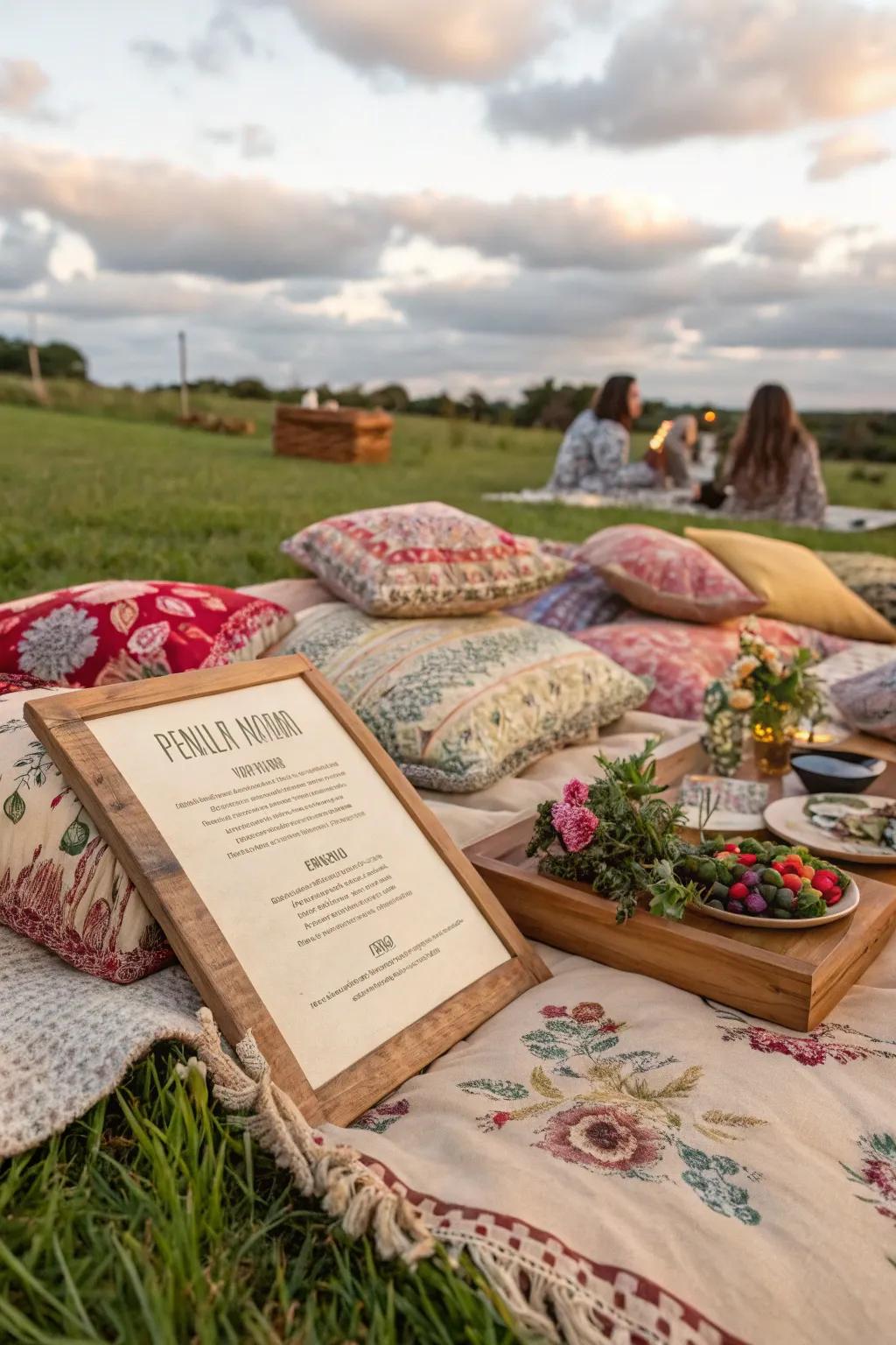 Embrace your inner free spirit with a bohemian-themed picnic.