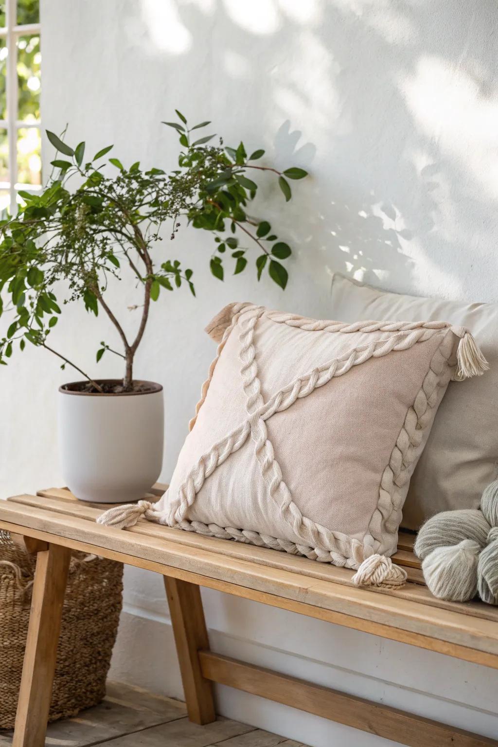 Cozy up with this charming no-sew fleece pillow—perfect for adding a touch of warmth and elegance to any space.