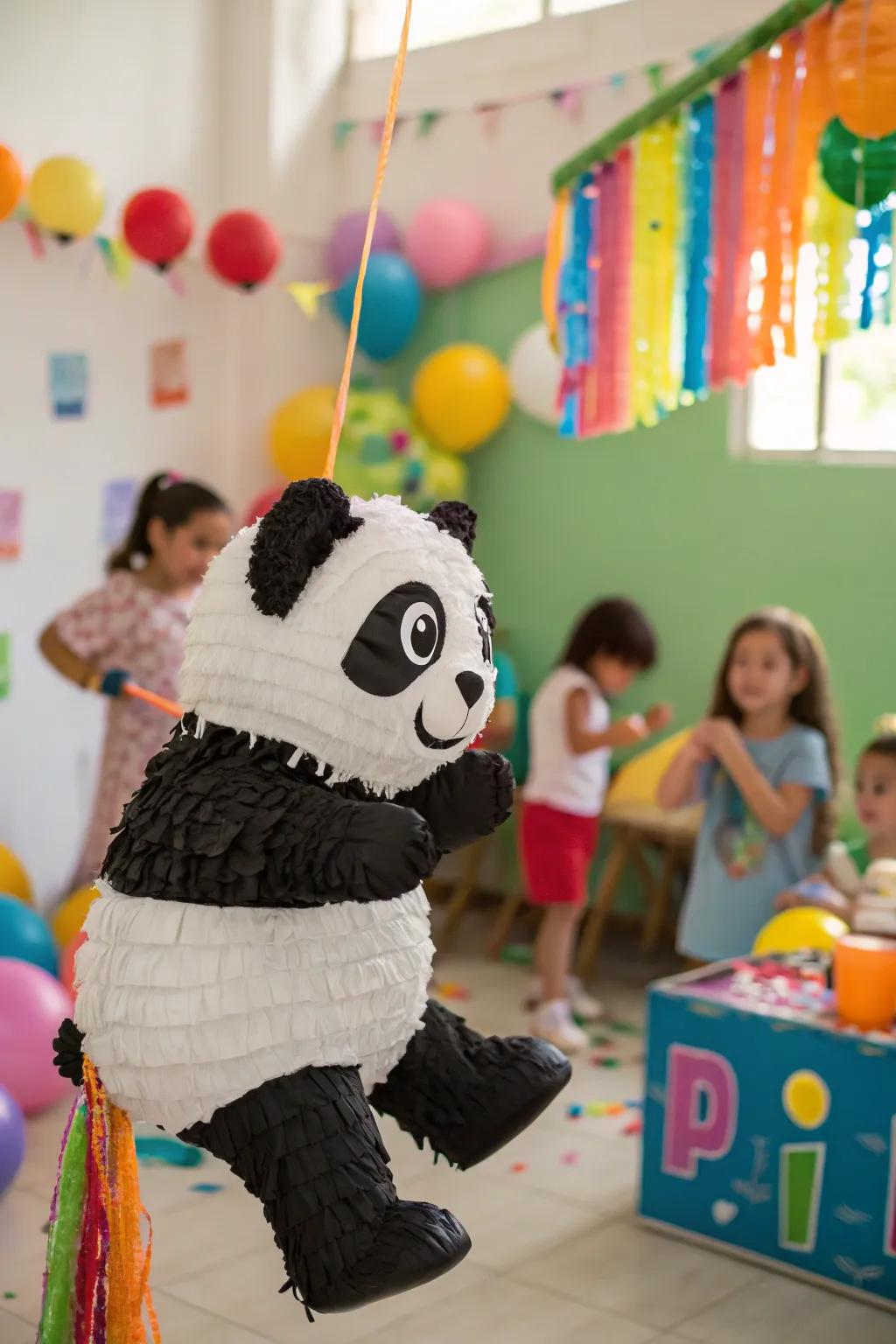 A panda piñata adds playful charm to your gathering.