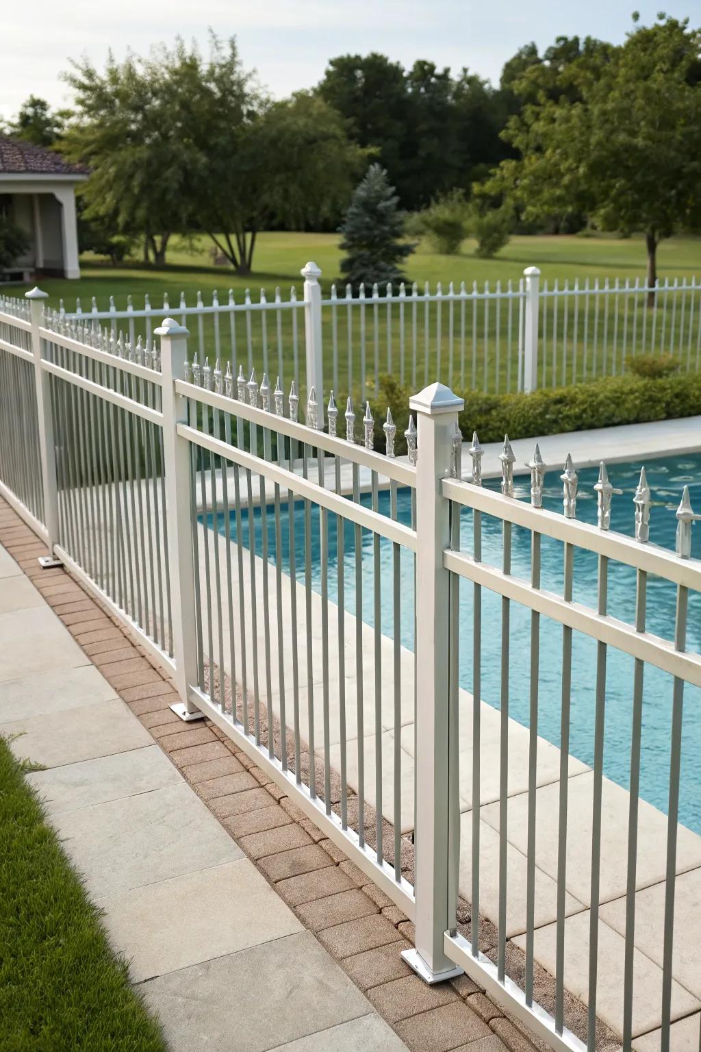 Balance safety and style with aluminum picket fencing.