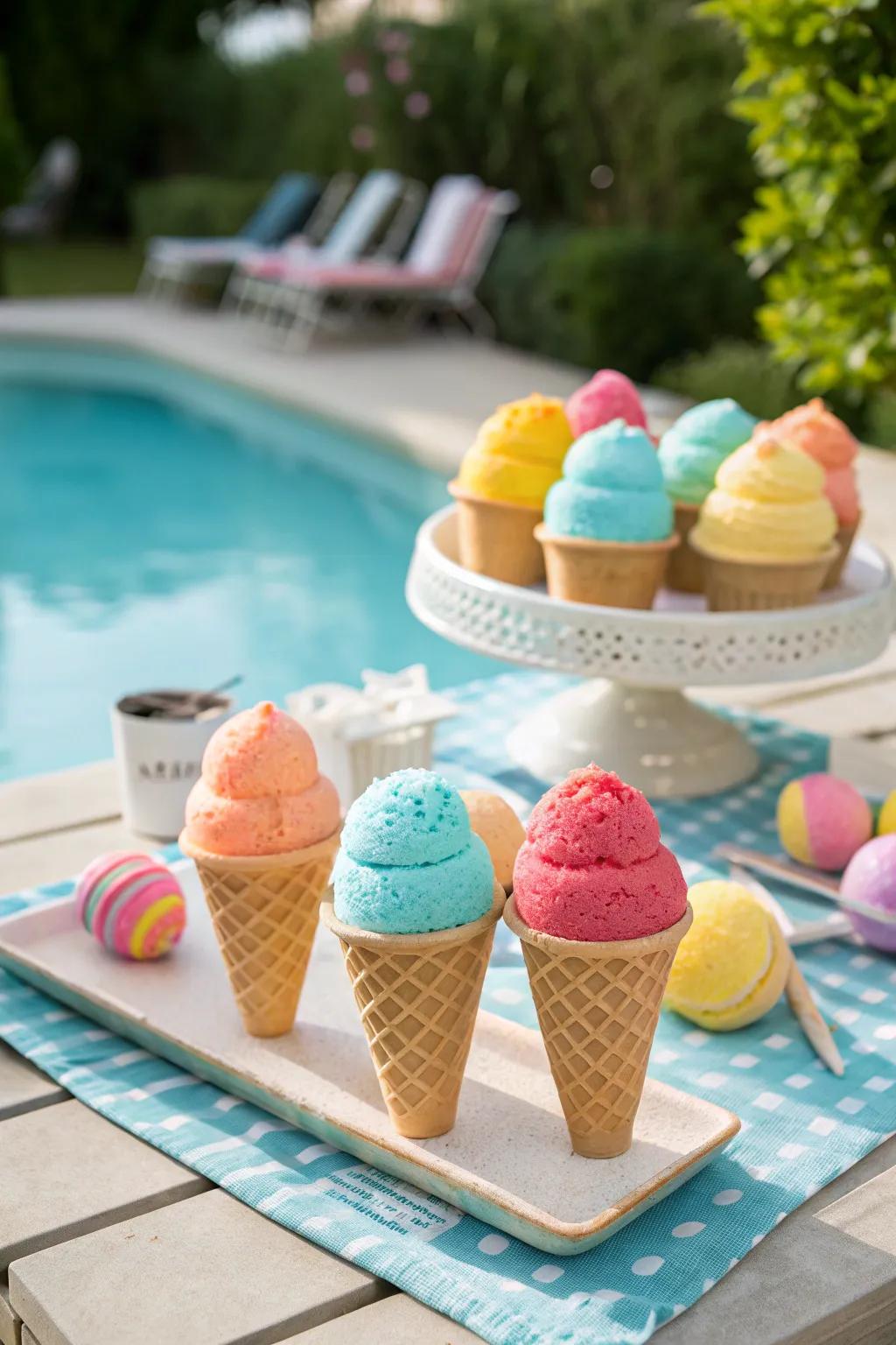 Ice cream cone bath bombs add a fun twist to bath time.