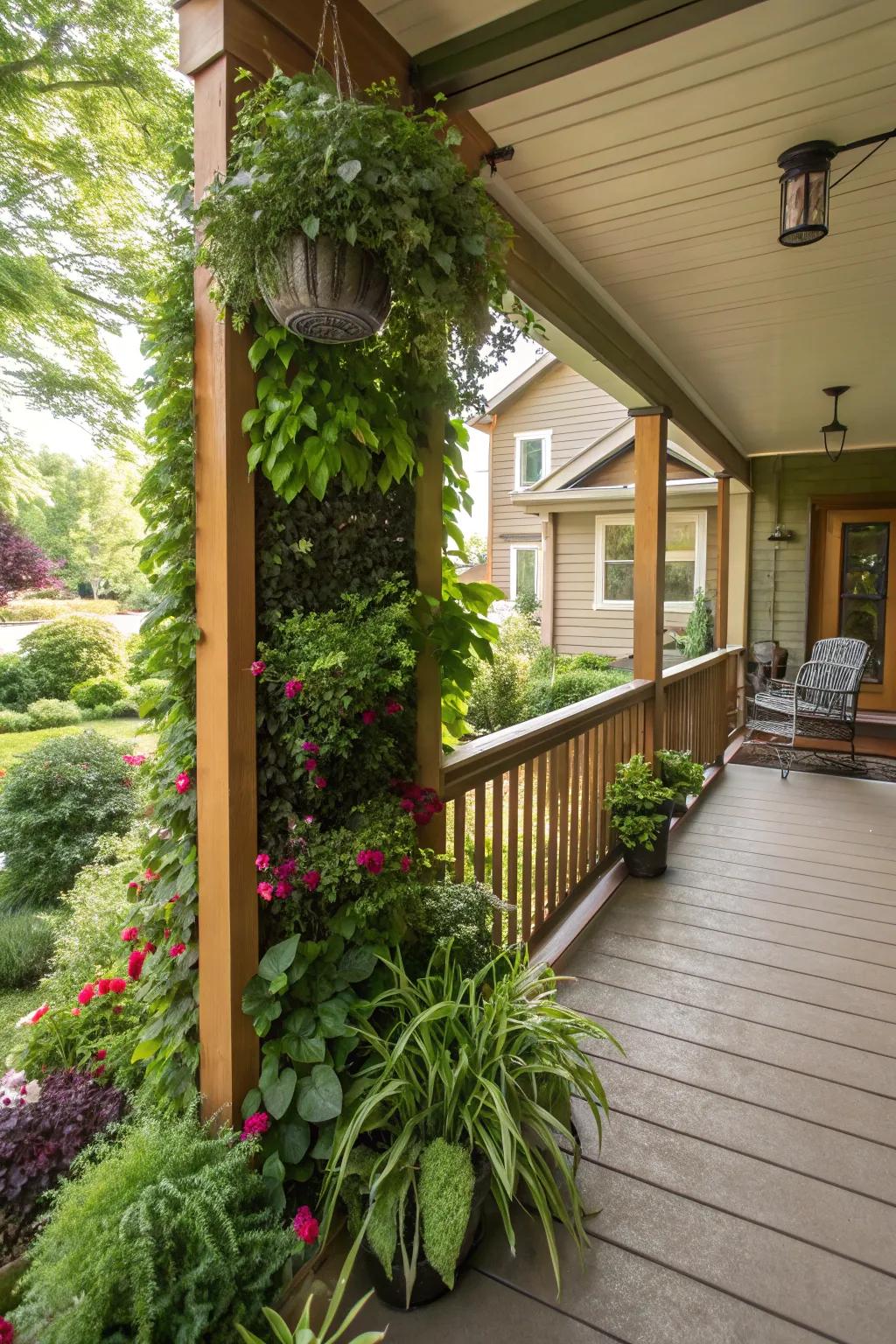 Vertical gardens bring lush greenery to small spaces.