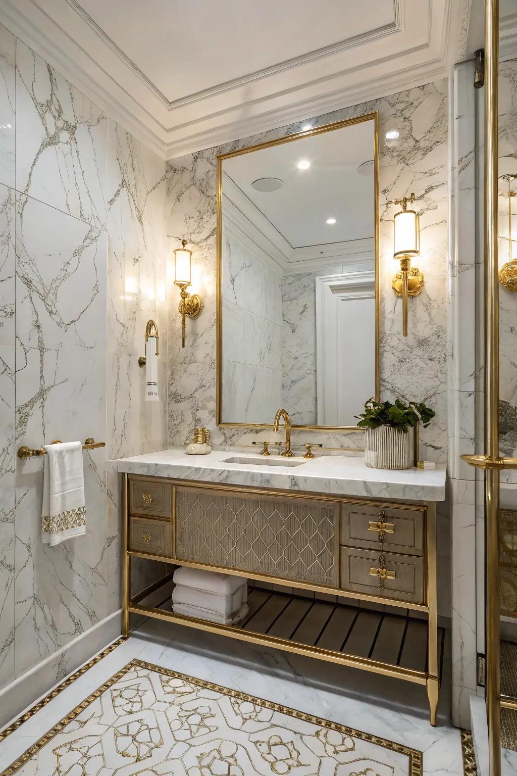 High-end finishes can add a touch of luxury to your powder room.