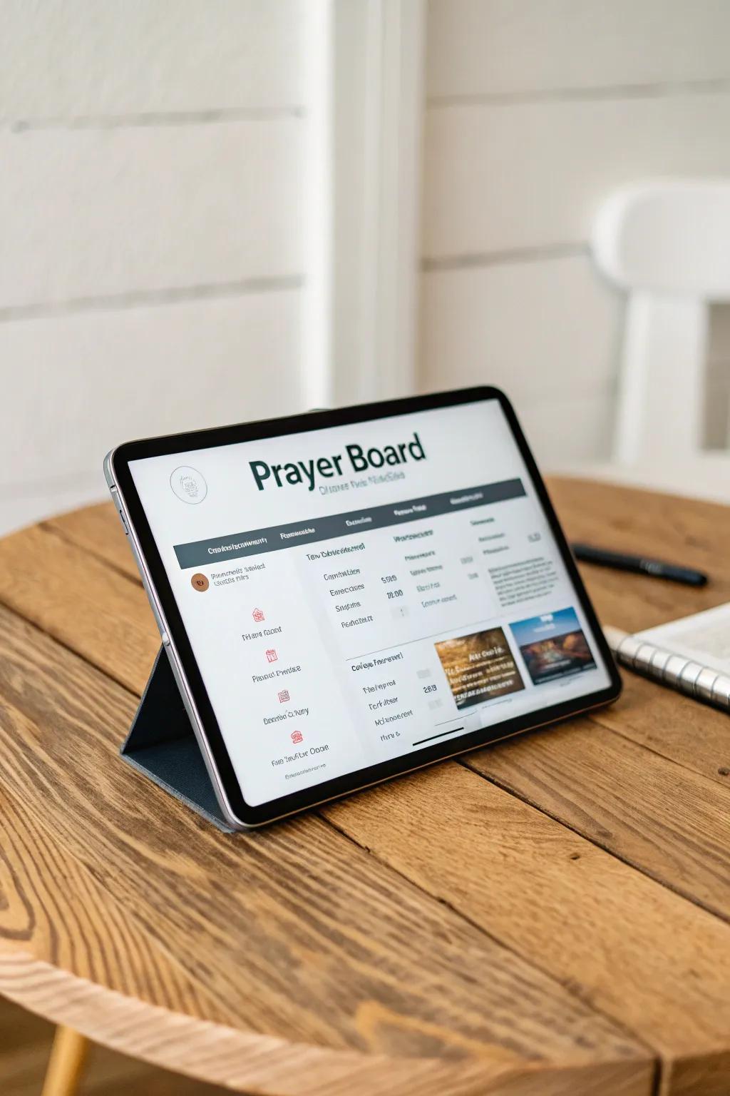 A digital prayer board offers flexibility and convenience.