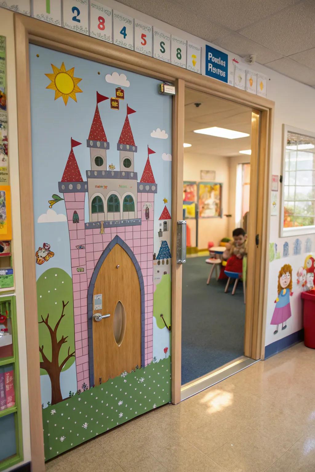 A fairy tale-themed door transports kids to magical worlds.