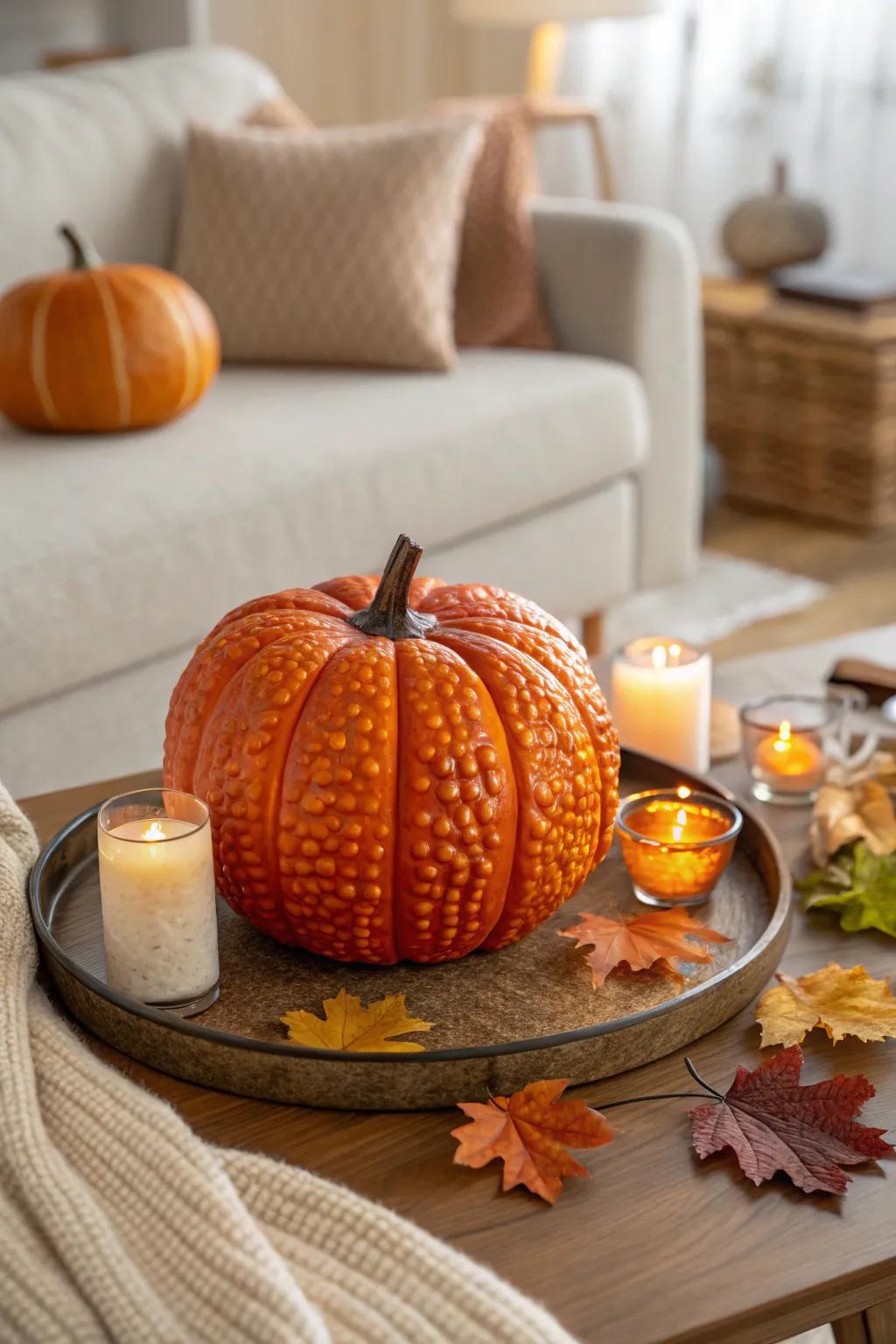 3D textures make pumpkins stand out with their unique designs.