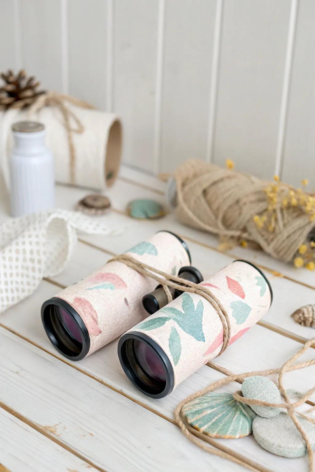 Transform toilet paper rolls into charming binoculars for your child's next adventure—where simplicity meets creativity!