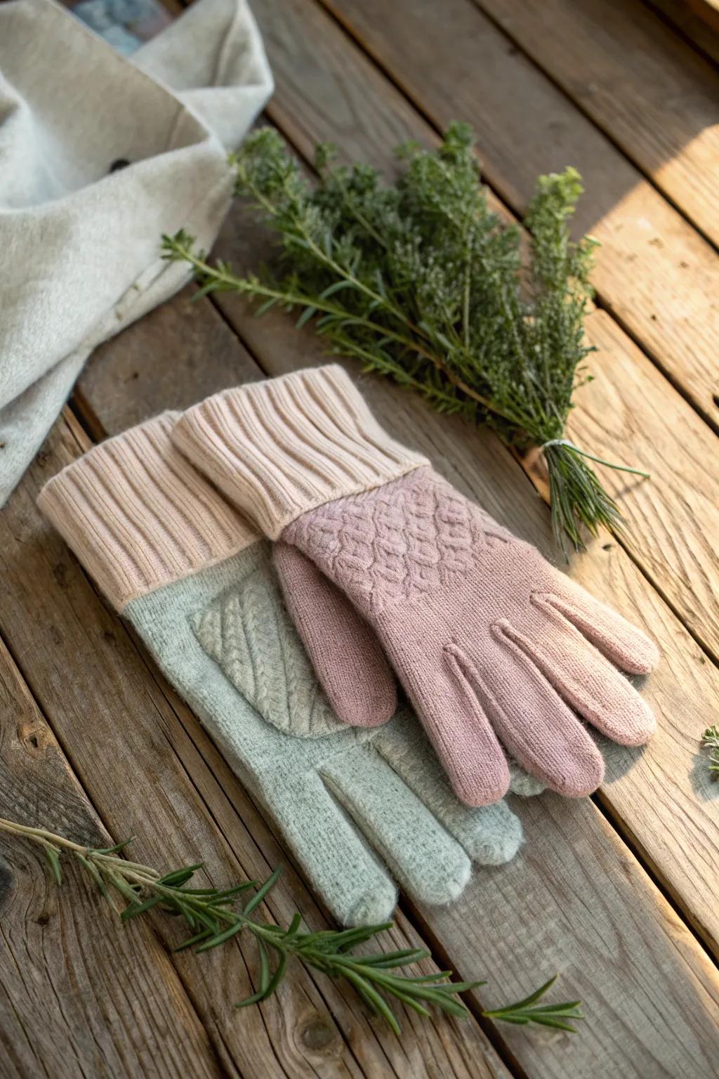 Transform old sweaters into charming garden gloves and embrace sustainable gardening with style.