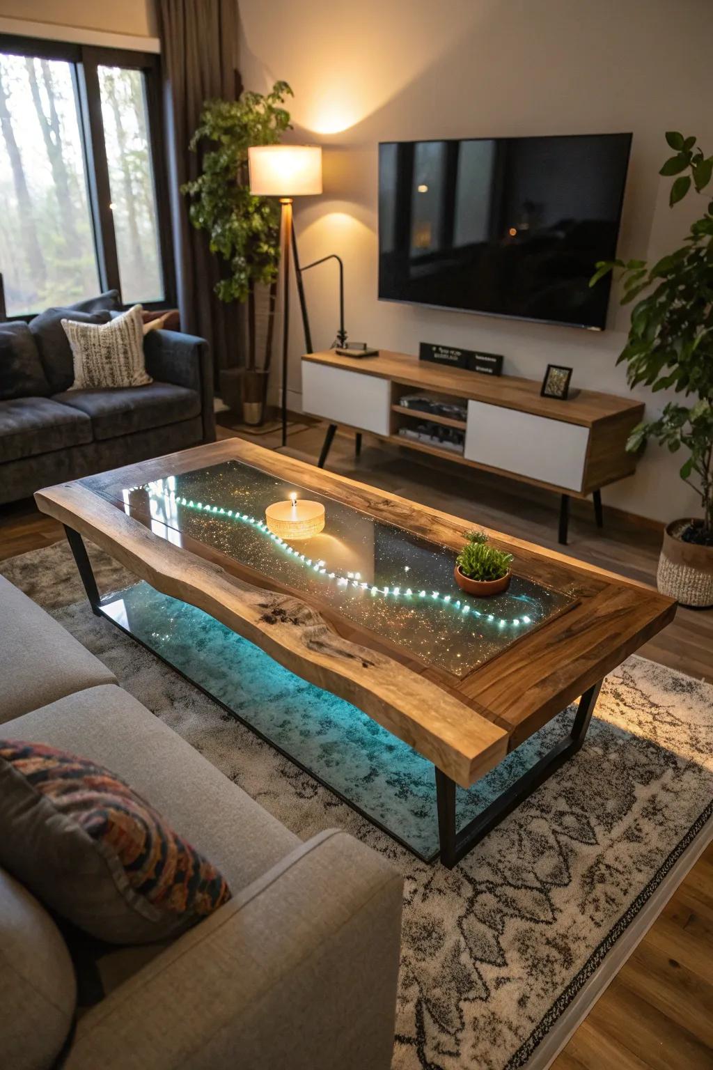 Illuminate your decor with LED-enhanced river tables.