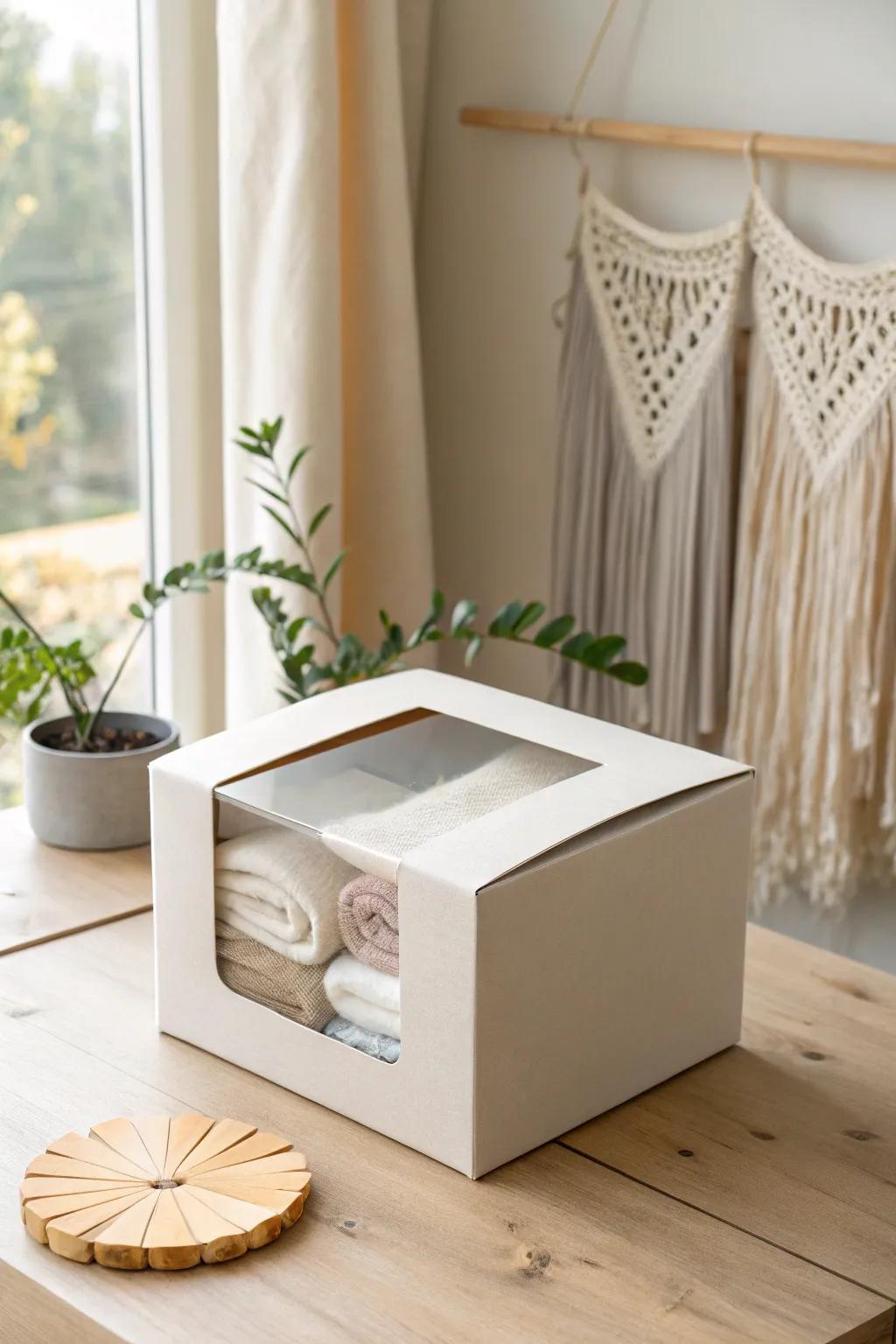 Peek Inside: Unveil the Mystery with a Stylish See-Through Shipping Box!