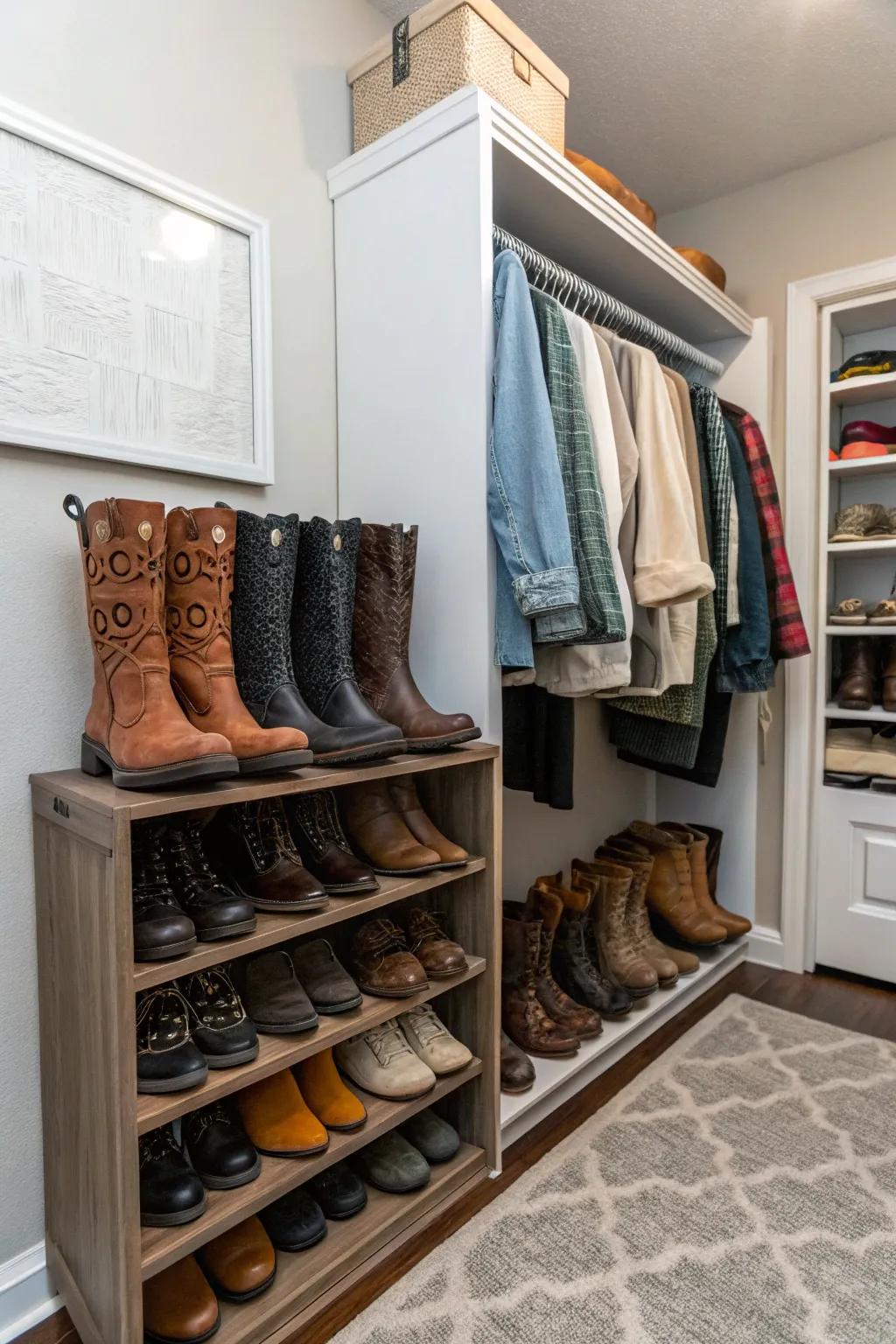 Dedicated boot racks keep your boots in top condition.