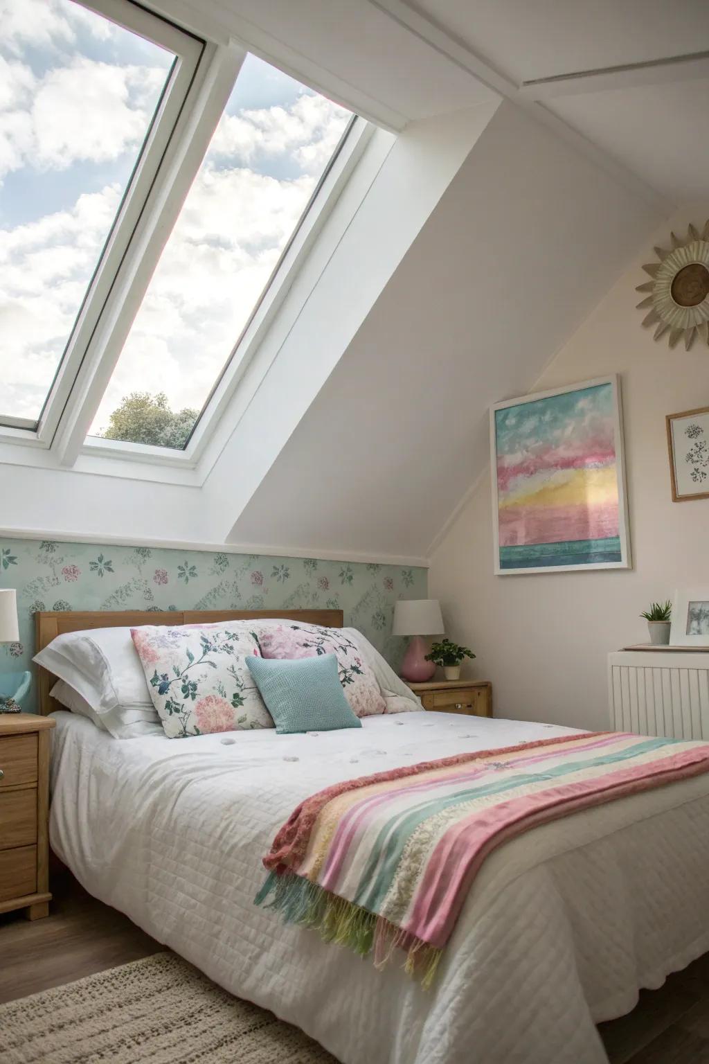 Introduce a calming aura with watercolor skylight designs.