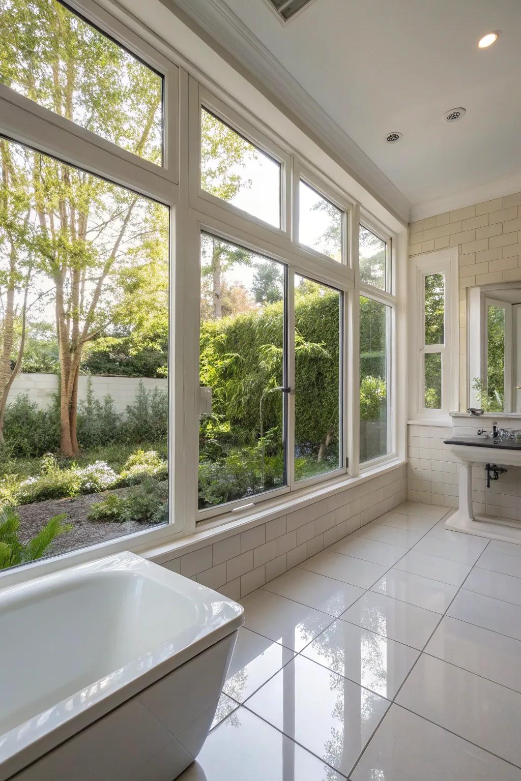 Natural light enhances the openness and freshness of the bathroom.