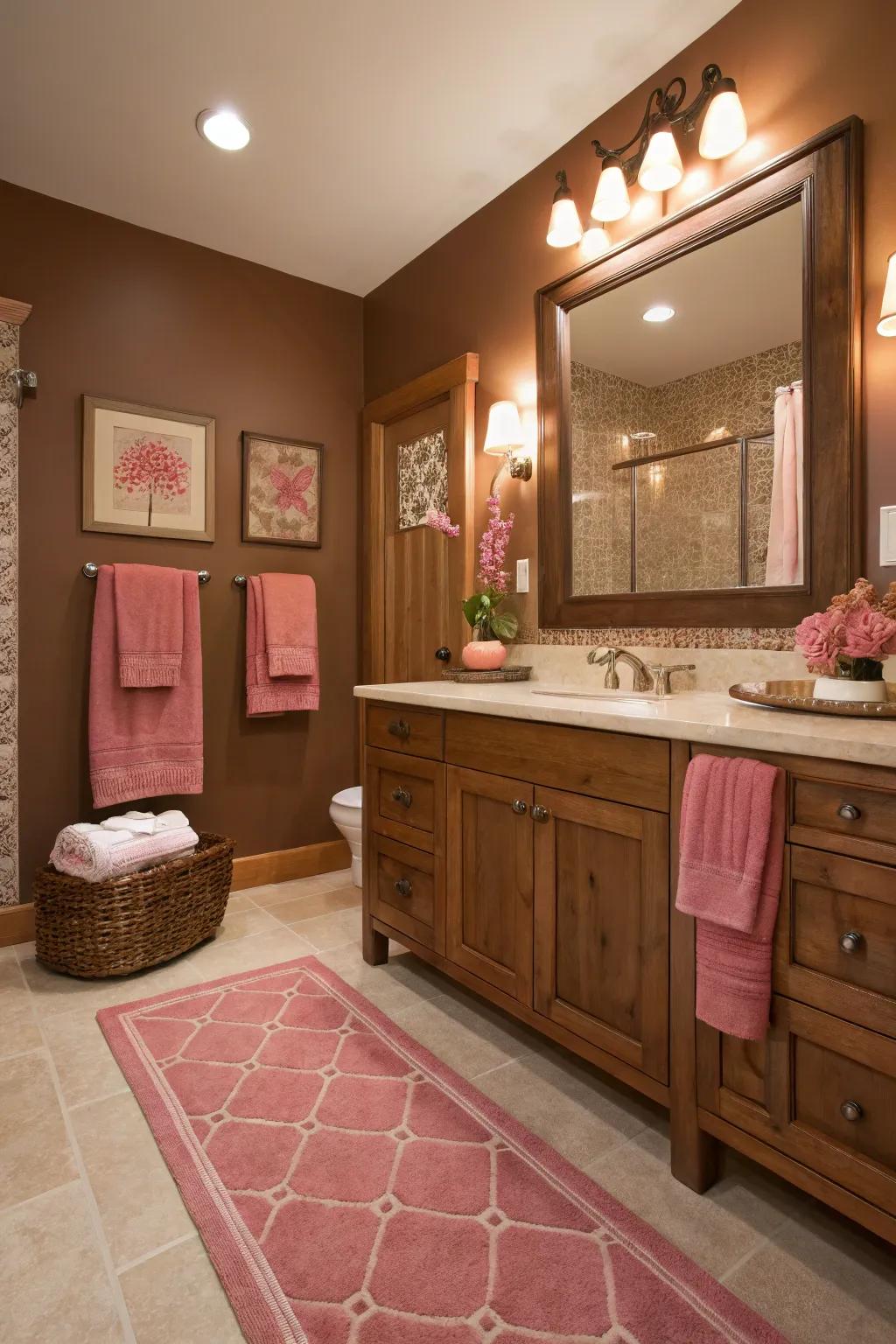 Warm tones make your bathroom feel inviting and cheerful.