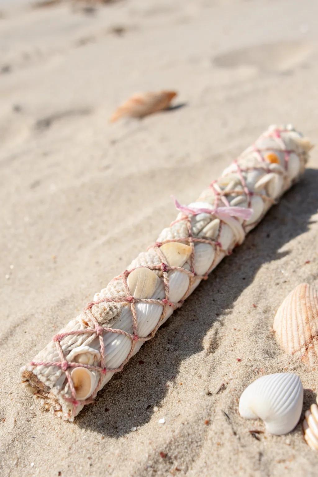 Bring the ocean's serenity to your space with seashell-accented spirit sticks.