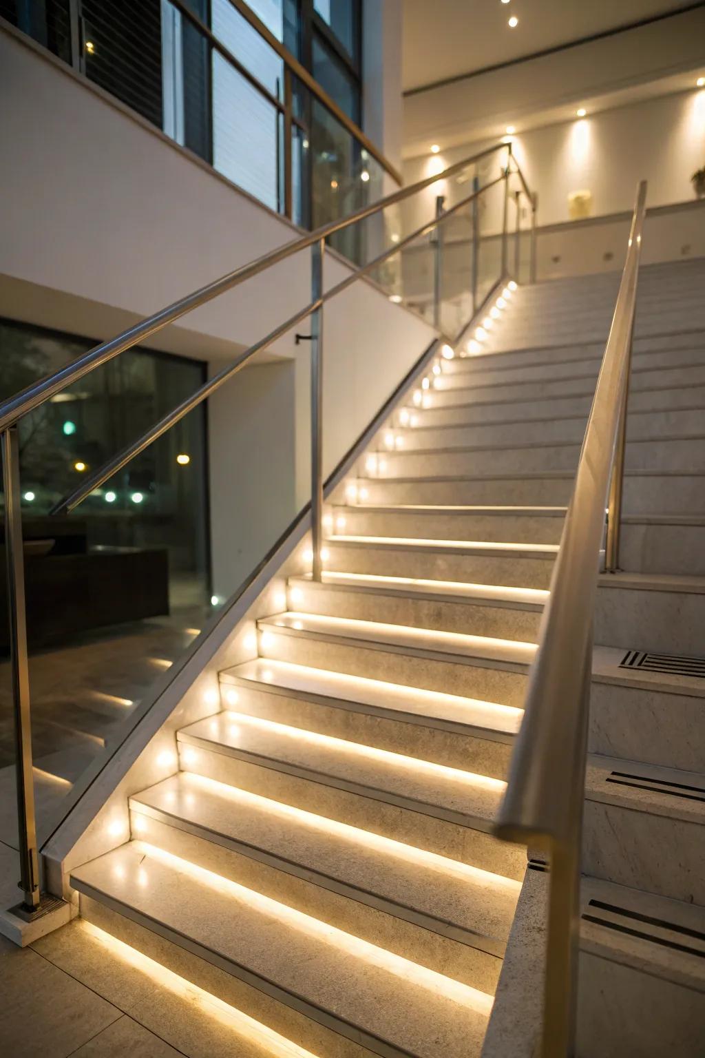 In-stair lighting offers safety and style in a modern package.