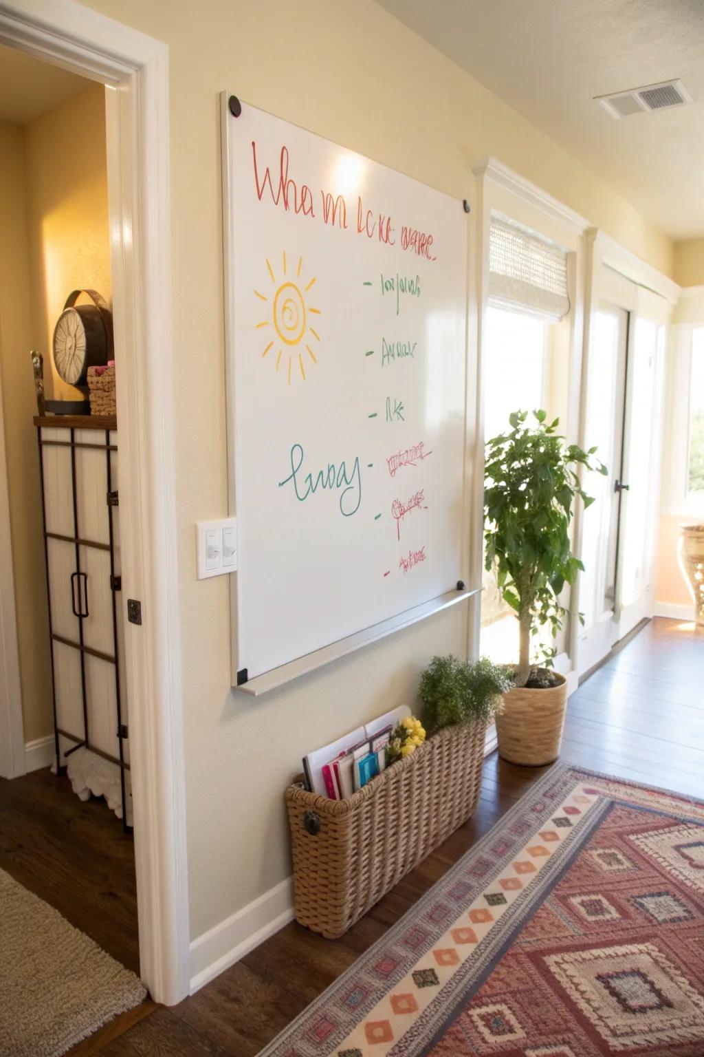 Start each day with positivity from a board of sunny quotes.