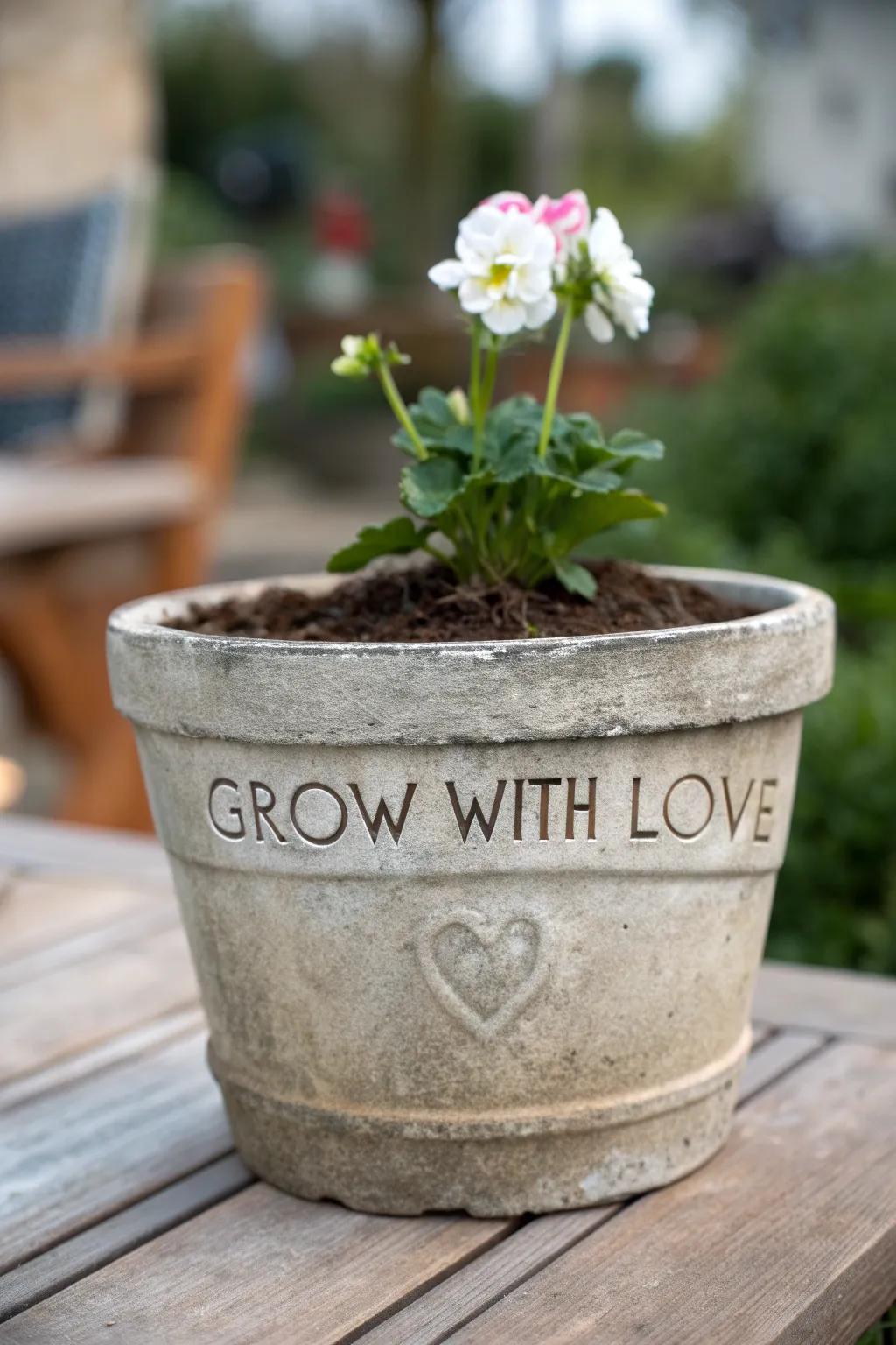 Celebrate life and growth with a personalized plant pot.