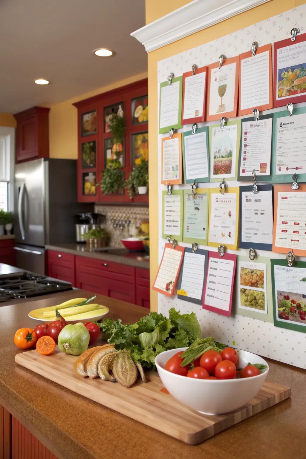 Enhance your cooking space with a culinary bulletin board.