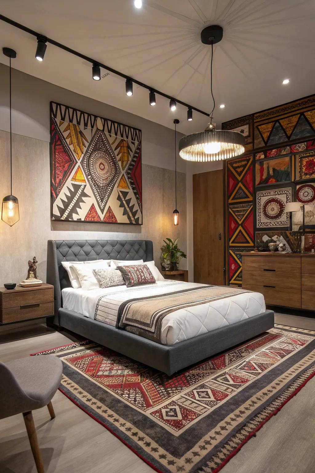 Mixing modern and tribal elements creates a unique and stylish blend.