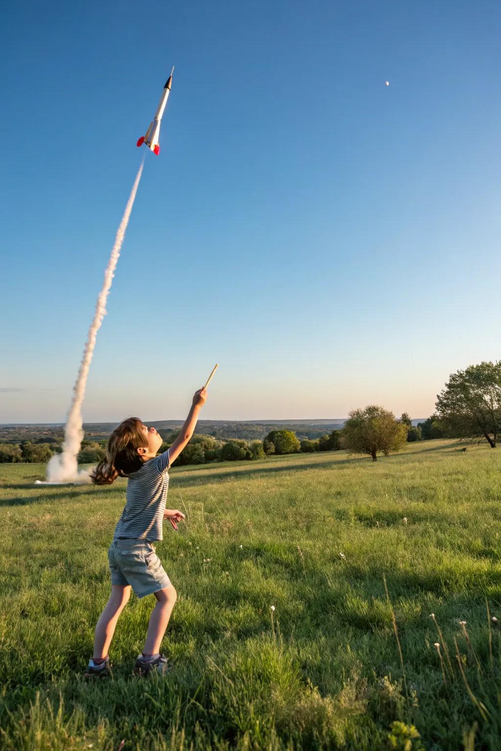 A DIY rocket launcher offers thrilling outdoor fun.