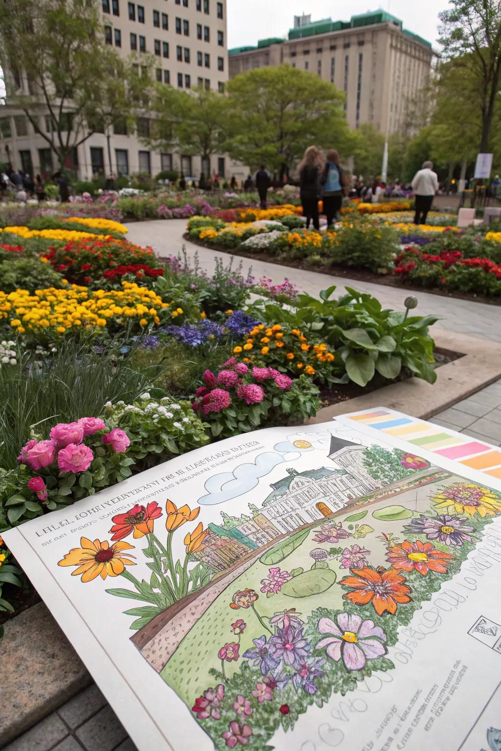 A unity garden blooms with diverse beauty.