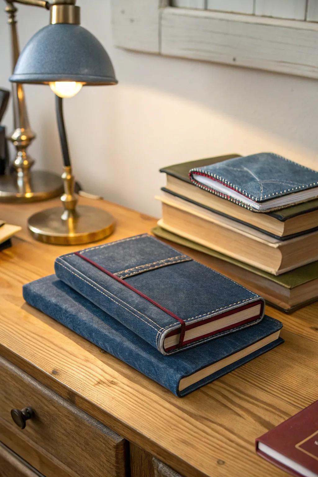 Give your books a new look with custom denim covers.