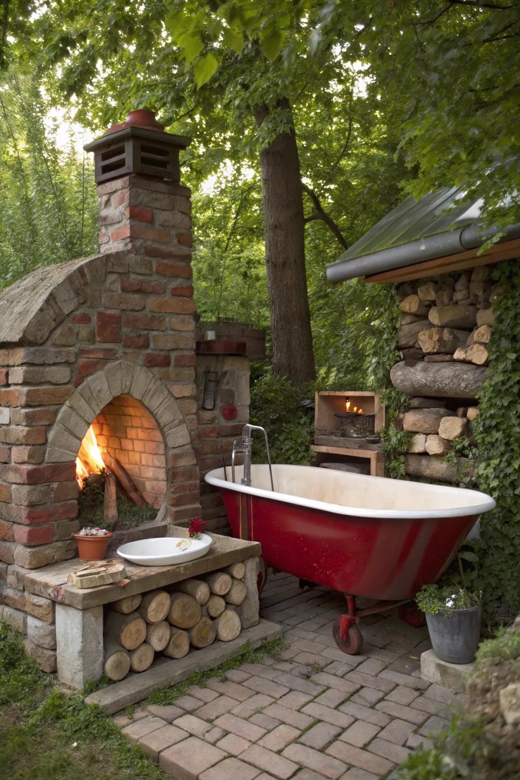 Transform your old bathtub into a stunning rustic outdoor oven for the perfect blend of craftsmanship and functionality!