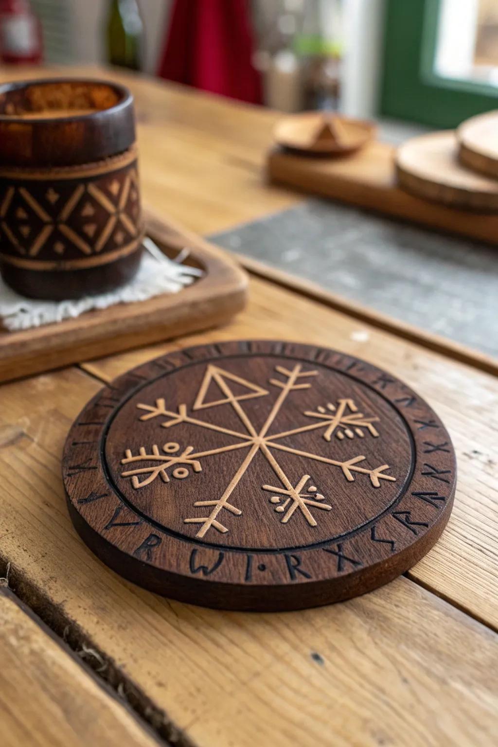 Elevate your space with handcrafted Viking rune coasters—where history meets craftsmanship.