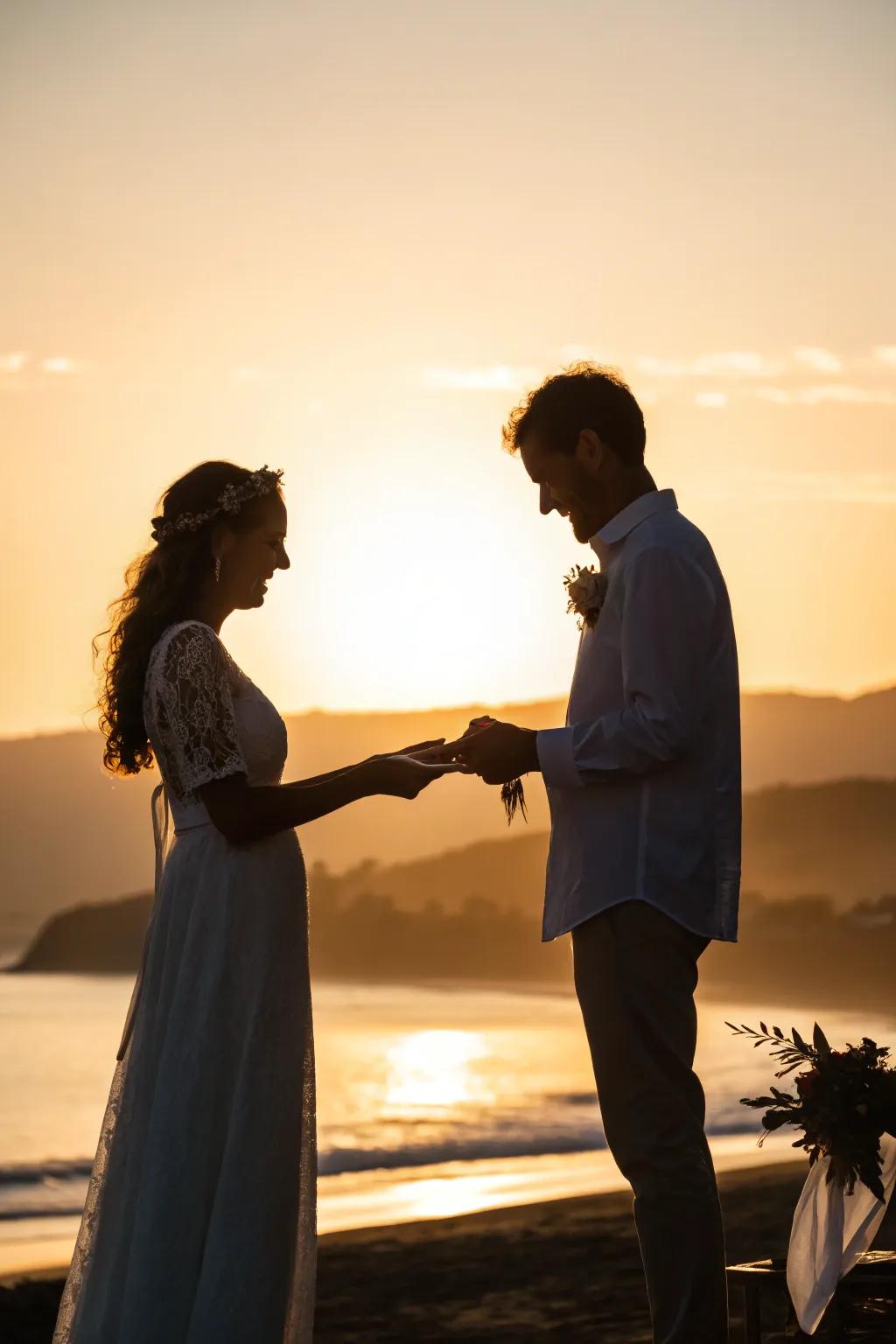 A magical sunset ceremony for your vow renewal.