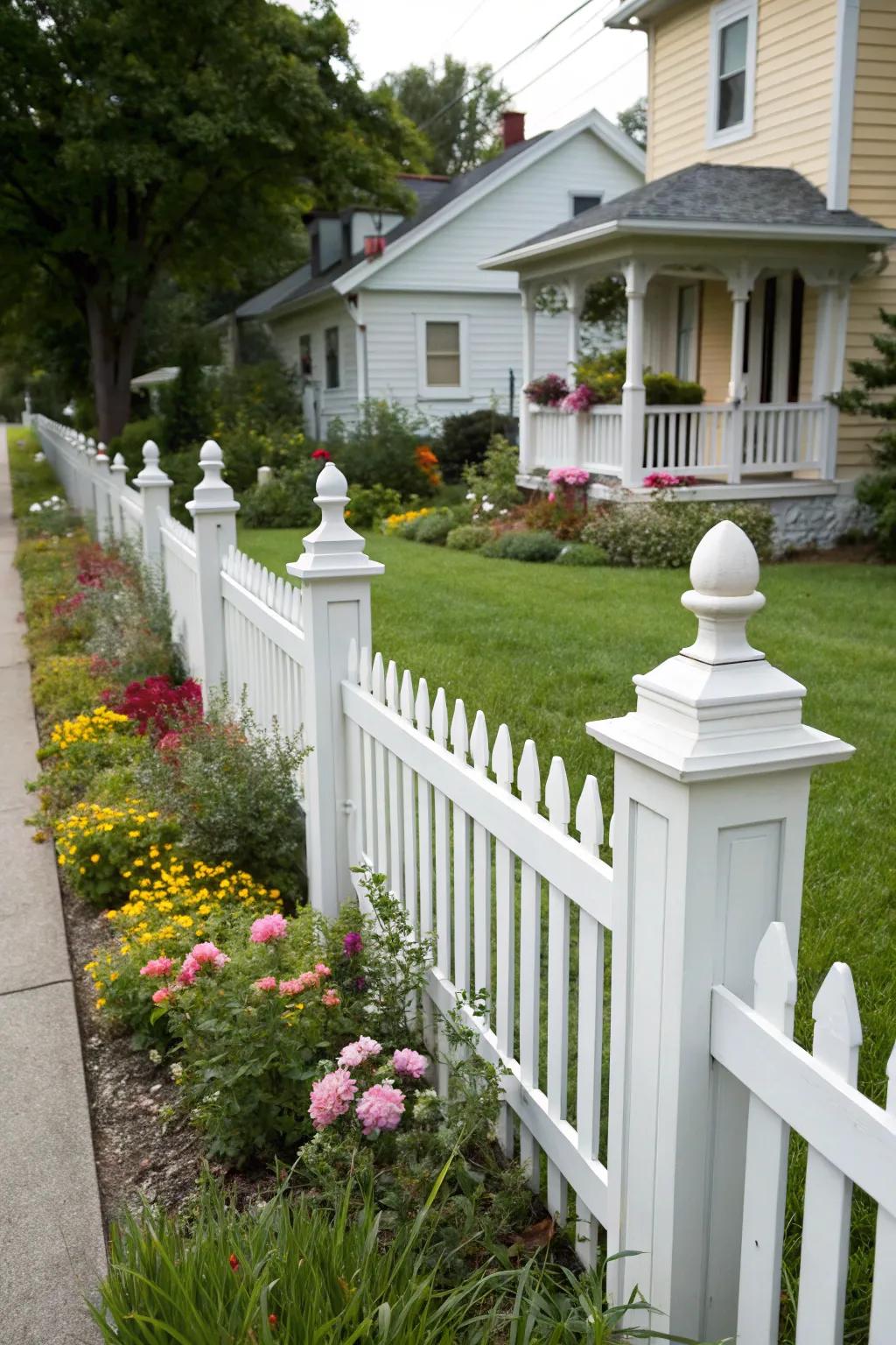 Picket fence topper for a classic and charming look.