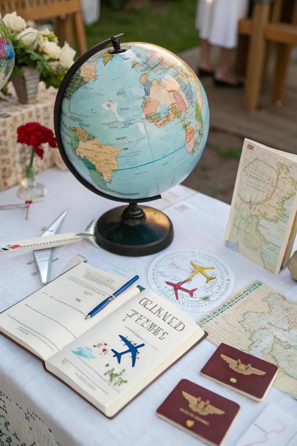 A globe guest book is perfect for travel lovers.