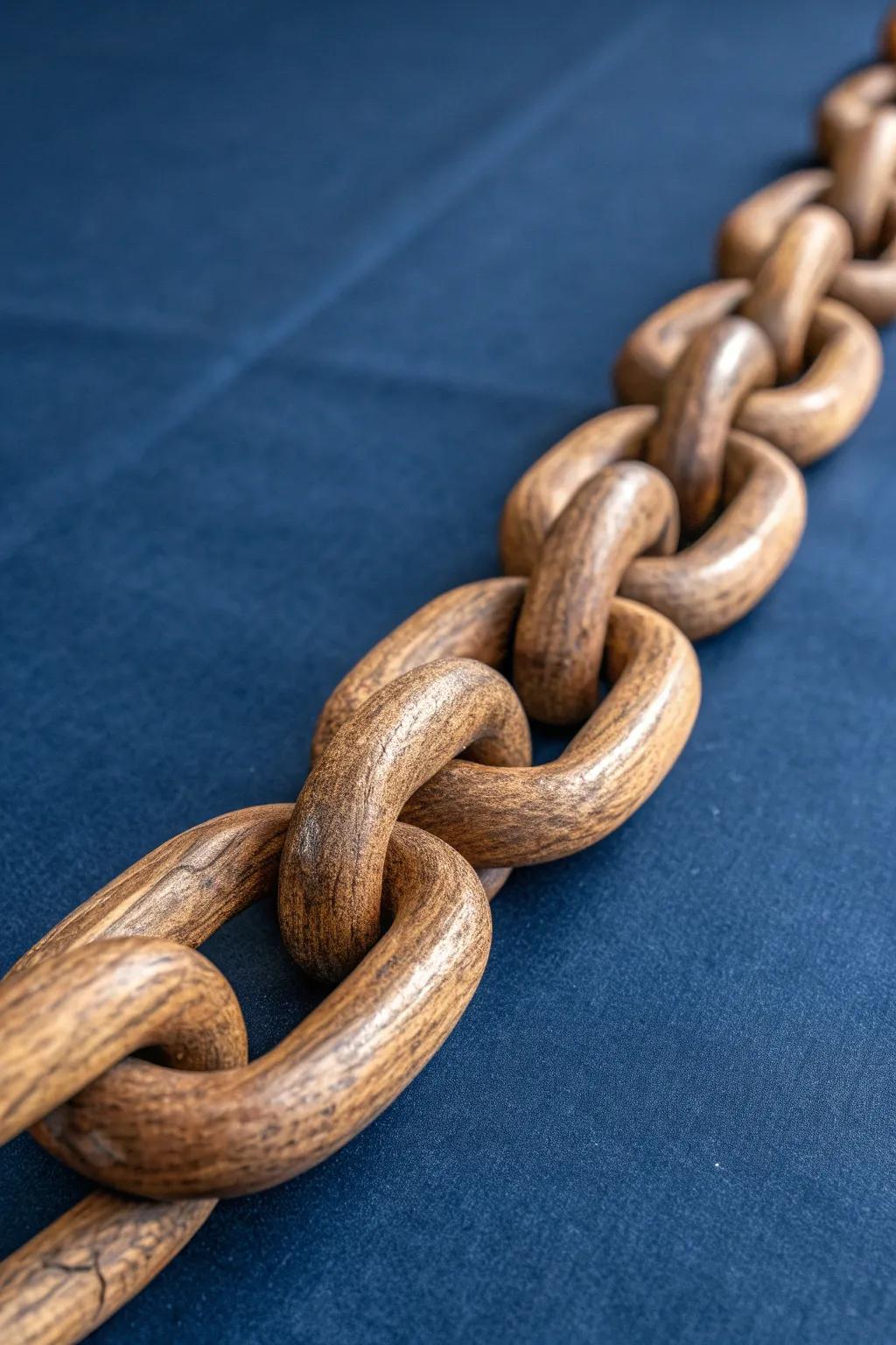 Master the art of woodworking: Create your own stunning wooden chain links to showcase timeless craftsmanship.