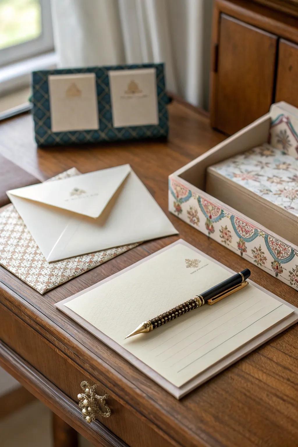 Elevate notes with elegant stationery.