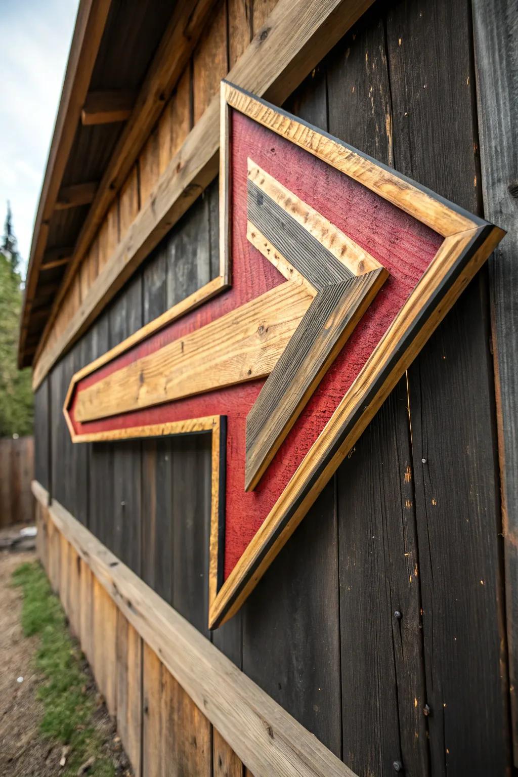 Transforming remnants into remarkable craftsmanship: Discover the art of upcycled wooden arrow signs.