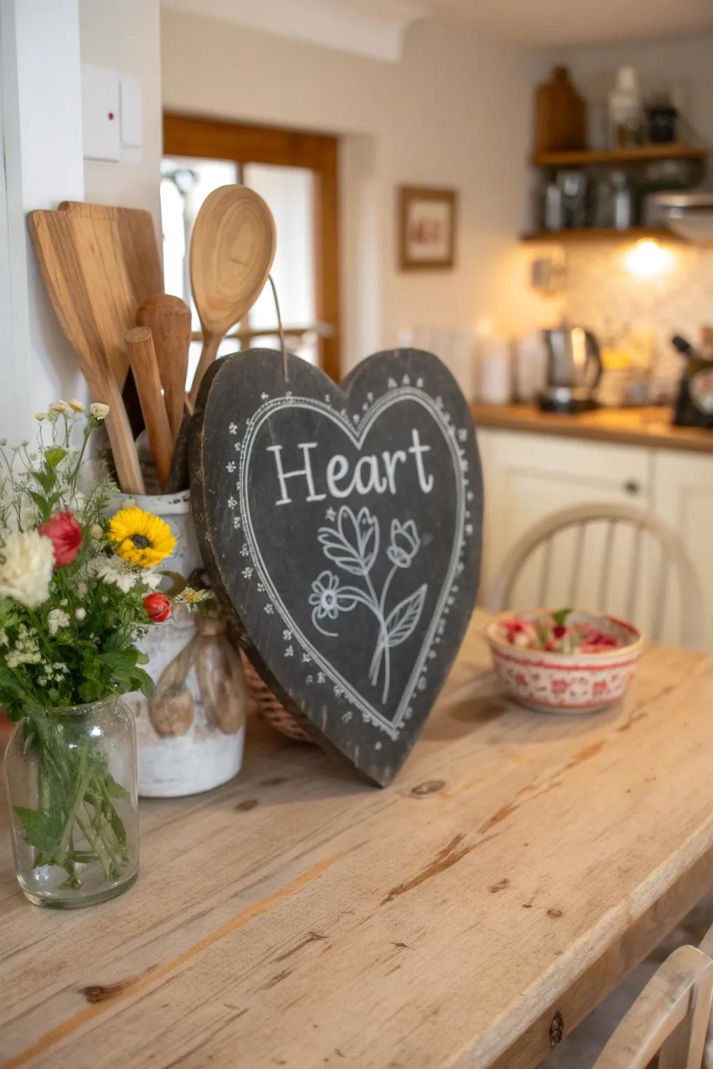 Chalkboard hearts are both fun and functional for your home.