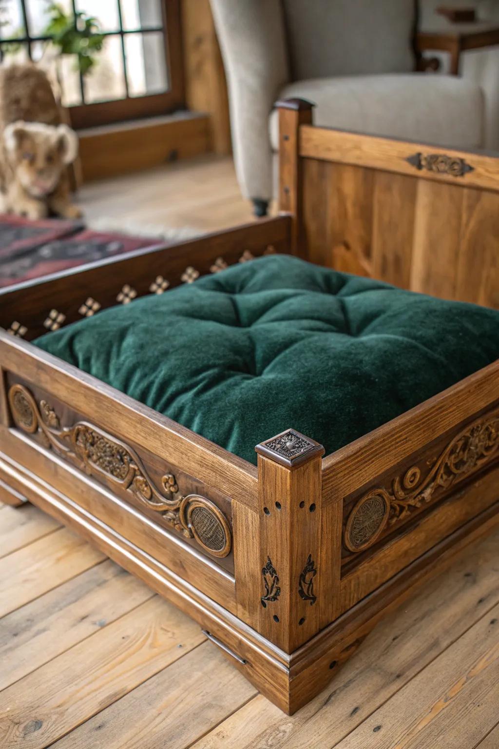Elevate your pet's comfort with a handcrafted pallet bed that's as stylish as it is cozy.