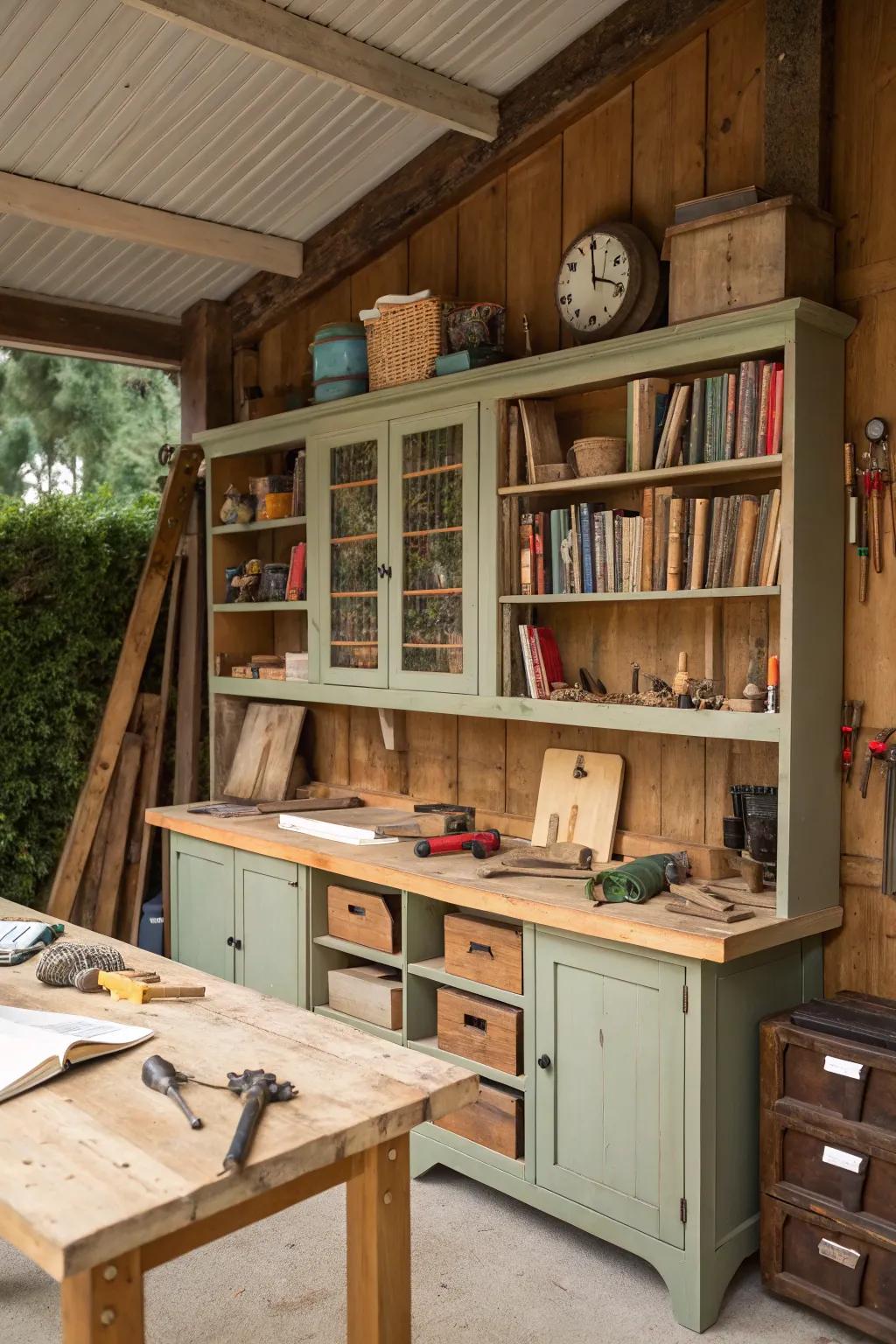 Repurpose old cabinets for unique and stylish storage.