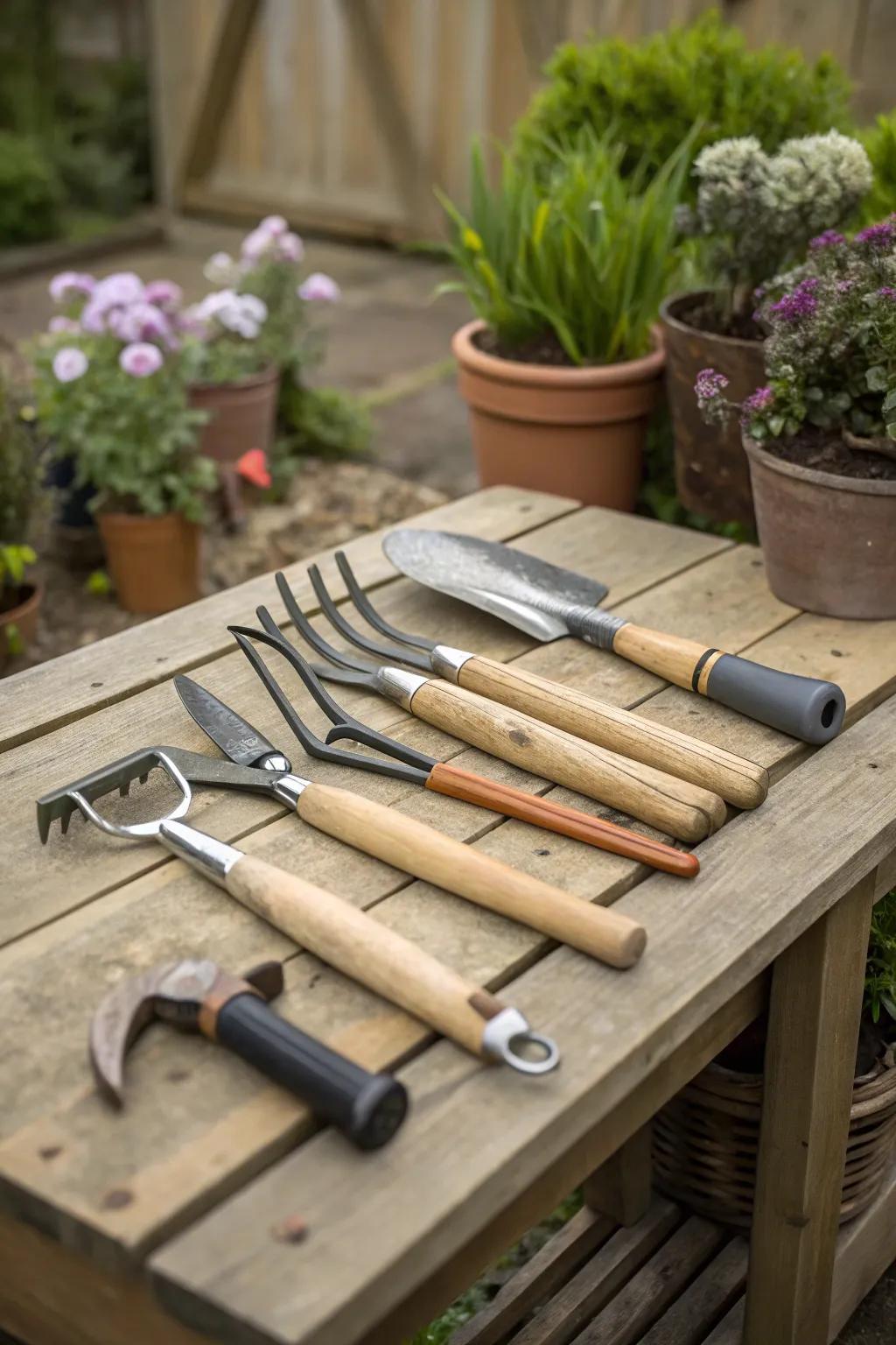 Nurture your garden with a reliable gardening tools set.