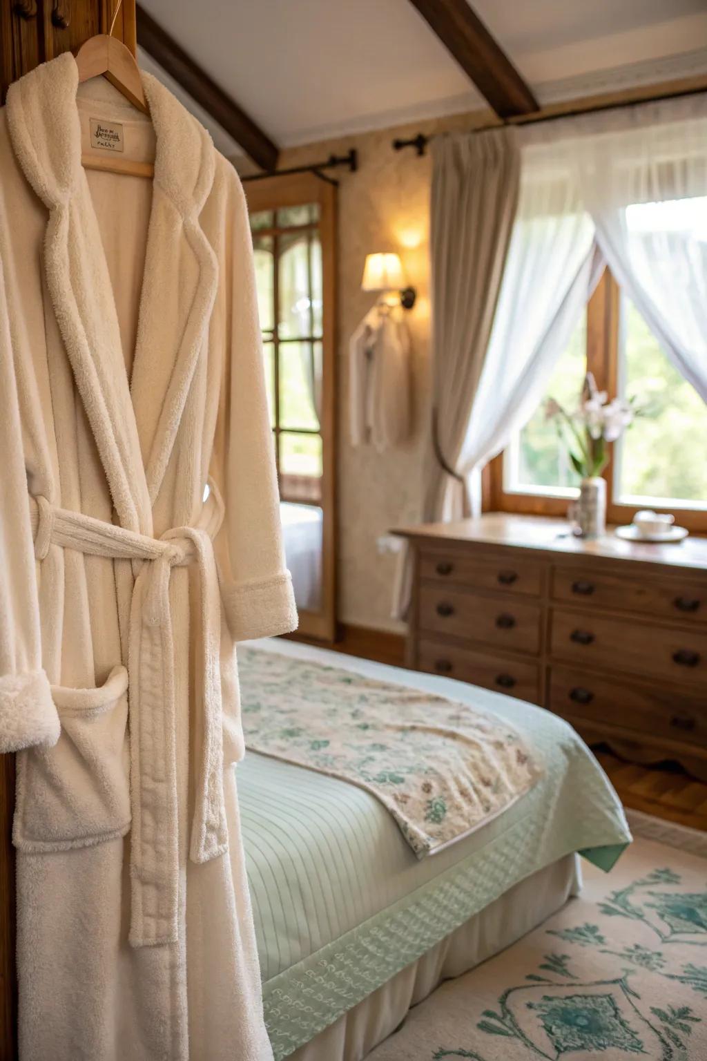 Relax in style with a luxury bathrobe.