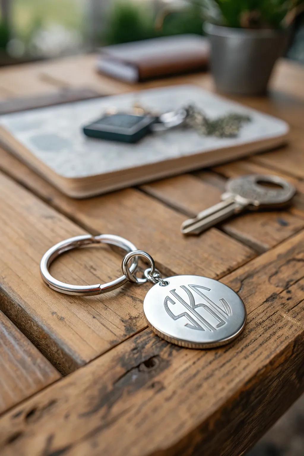 A personalized silver keychain makes a thoughtful everyday gift.